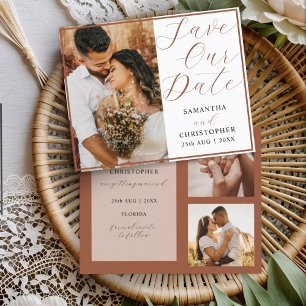 Papier Budget Save Our Date Terracotta Photo Wedding