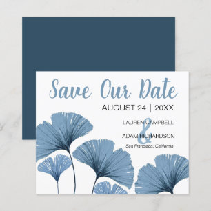 Papier Budget Save the Date Mariage Fleurs Bleues et Blan