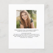 Papier Budget Script 2 Photo Graduate Faire-part (Dos)