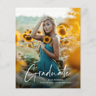 Papier Budget Script 2 Photo Graduation Party Invitation