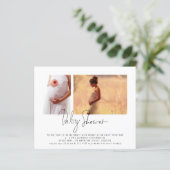 Papier Budget Script 2 Photos Baby shower neutre entre le (Debout devant)