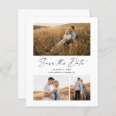 Papier Budget Script 3 Photo Mariage Enregistrer La Date (Devant / Derrière)