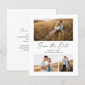 Papier Budget Script 3 Photo Mariage Save The Date (Devant / Derrière)