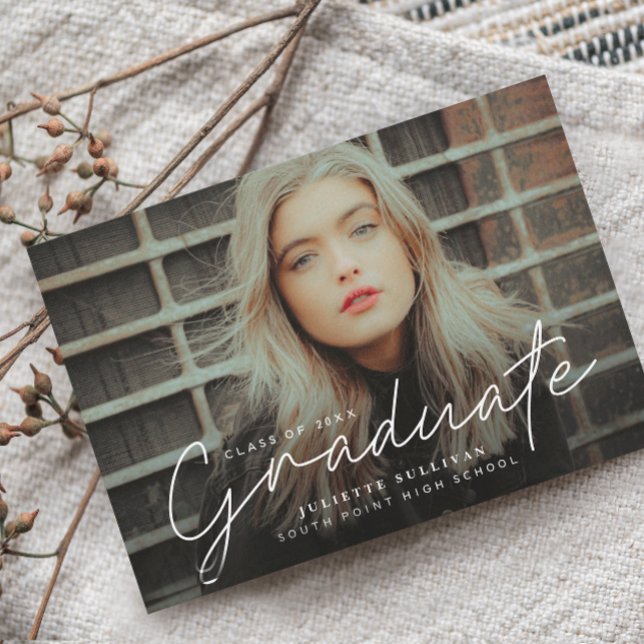 Papier Budget Script 4 Photo Graduation Party Invitation (Créateur téléchargé)