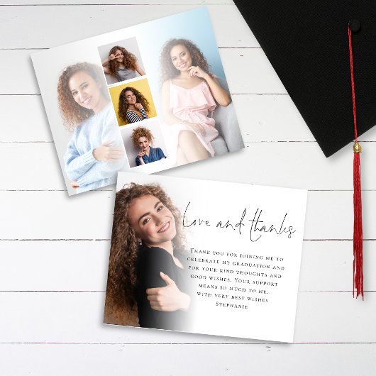 Papier Budget Script 6 Photo Graduation Love Thanks