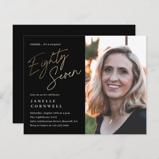 Papier Budget Script Black Gold 87e anniversaire (Devant / Derrière)