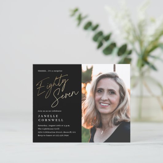 Papier Budget Script Black Gold 87e anniversaire (Debout devant)