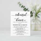 Papier Budget Script Black Rehearer Dîner Invitation (Debout devant)
