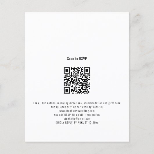 Papier Budget Script Code QR Photo Superposition Invitati (Dos)