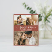 Papier Budget Script Collage Terracotta Save The Date  (Debout devant)