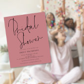 Papier Budget Script Dusty Rose Bridal Shower Invitation
