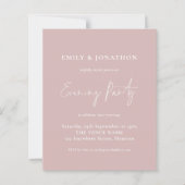 Papier Budget Script Dusty Rose Mariage soirée (Devant)