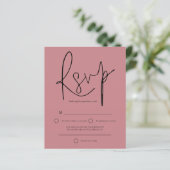 Papier Budget Script Dusty Rose Wedding RSVP (Debout devant)
