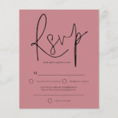 Papier Budget Script Dusty Rose Wedding RSVP (Devant)