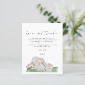 Papier Budget Script Elephant Baby shower amour et merci (Debout devant)
