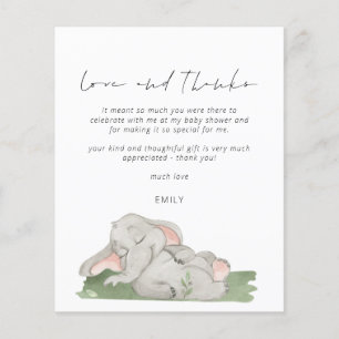 Papier Budget Script Elephant Baby shower amour et merci