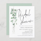 Papier Budget Script Eucalyptus Invitation à la douche nu (Devant / Derrière)