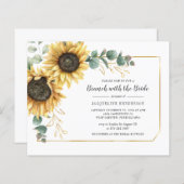 Papier Budget Script Eucalyptus Sunflower Bridal Brunch (Devant / Derrière)
