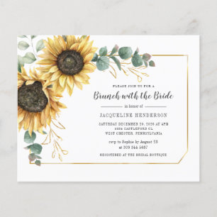 Papier Budget Script Eucalyptus Sunflower Bridal Brunch