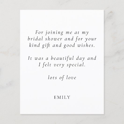 Papier Budget Script Futur Mme Fête des mariées Merci (Dos)