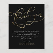 Papier Budget Script Gold Black Photo Fiançailles Merci (Devant)