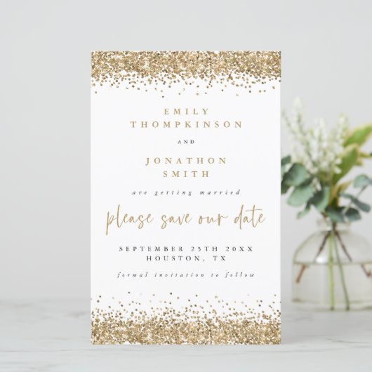 Papier Budget Script Gold Parties scintillant Mariage Enr (Debout devant)