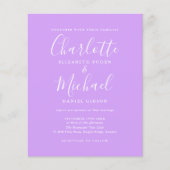 Papier Budget Script Lilac Faire-part de mariage photo (Devant)