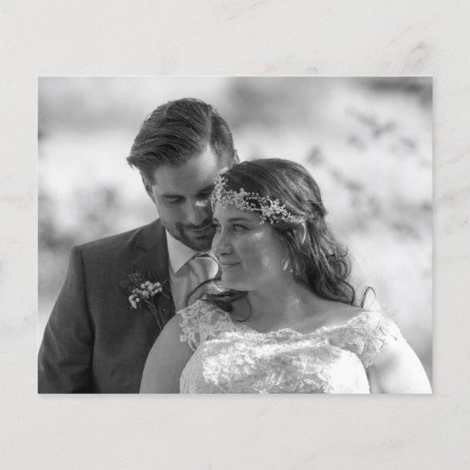 Papier Budget Script Love Thanks Photo Mariage Merci (Dos)
