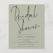 Papier Budget Script Lumière Sage Bridal Show Invitation (Devant)