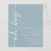 Papier Budget Script Oh Boy Dusty Baby shower bleu (Devant)