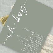 Papier Budget Script Oh Boy Sage Baby shower