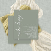 Papier Budget Script Oh Boy Sage Baby shower