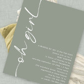 Papier Budget Script Oh Girl Sage Baby shower