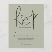 Papier Budget Script Pale Sage Vert Mariage RSVP (Devant)