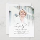 Papier Budget Script photo 60e anniversaire Invitation de (Devant)