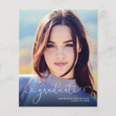 Papier BUDGET Script Photo Bleu Marine Graduation (Devant)