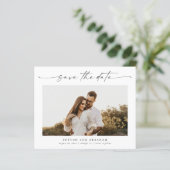 Papier Budget Script Photo de mariage Enregistrez la date (Debout devant)