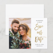 Papier Budget Script Photo de mariage Save The Date (Devant / Derrière)