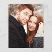 Papier Budget Script Photo Hiver Mariage Invitation (Dos)