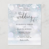 Papier Budget Script Photo Hiver Mariage Invitation (Devant)