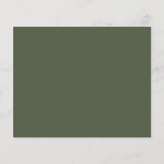 Papier Budget Script Photo Mariage Olive Green Invitation (Dos)