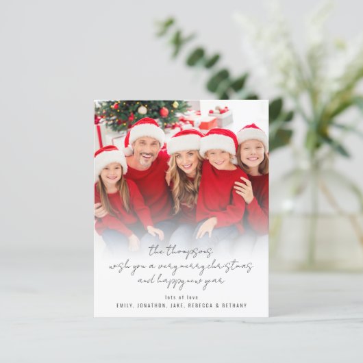 Papier BUDGET Script photo moderne Joyeux Noël (Debout devant)