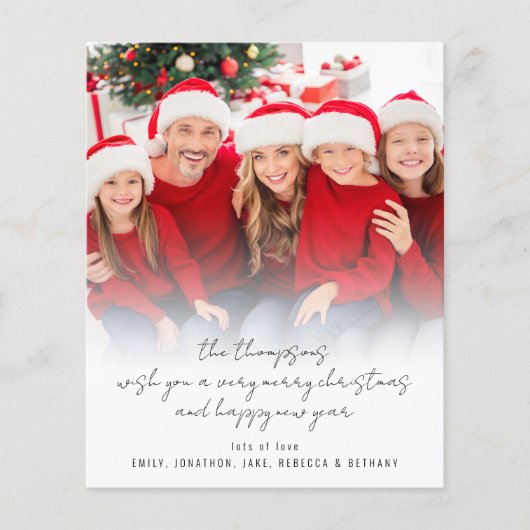 Papier BUDGET Script photo moderne Joyeux Noël (Devant)