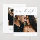 Papier Budget Script Photo Save The Date (Devant / Derrière)