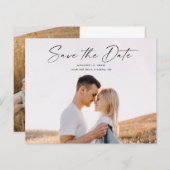 Papier Budget Script Photo Wedding Enregistrer La Date (Devant / Derrière)