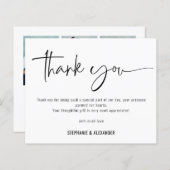 Papier Budget Script QR Code 3 photos Mariage Merci (Devant / Derrière)