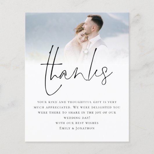 Papier Budget Script QR Code Mariage Photo Love Merci (Devant)