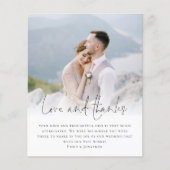 Papier Budget Script QR Code Photo Mariage Love Merci (Devant)