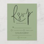 Papier Budget Script Sage Green Wedding RSVP (Devant)