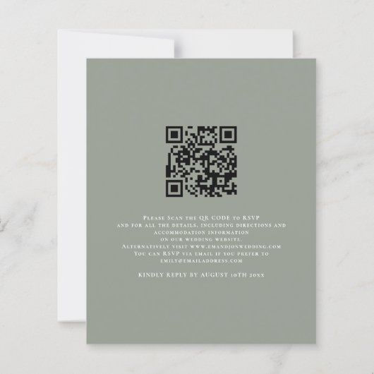 Papier Budget Script We Do Sage QR Code Wedding Invite (Dos)